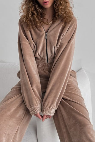 Cropped Hoodie and Jogger Pants Set