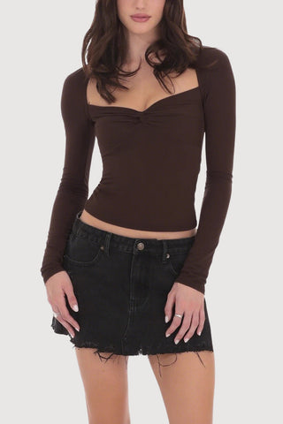 Elegant Twist-Front Long Sleeve Top