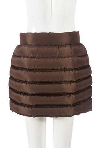 Buttoned Quilted Mini Skirt