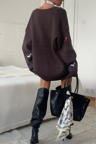 Dog Motif Button Cardigan