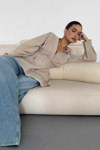 Striped Long Sleeve Tunic Top