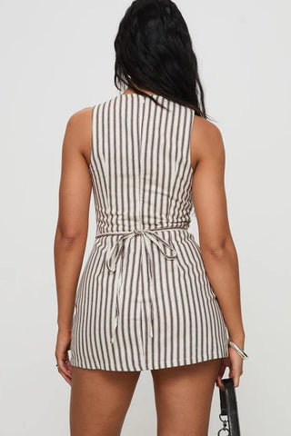 Striped Sleeveless Casual Dress