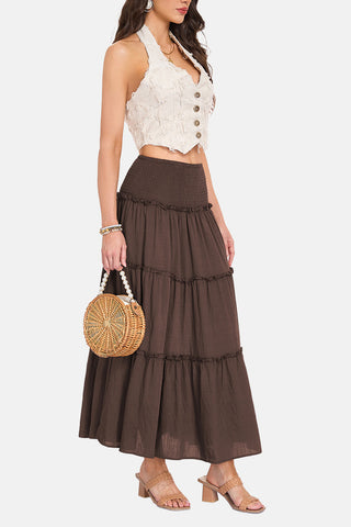 Tiered Smocked Maxi Skirt