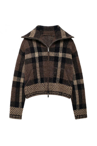 Zip-Front Plaid Jacket