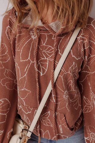 Floral Drawstring Sweatshirt