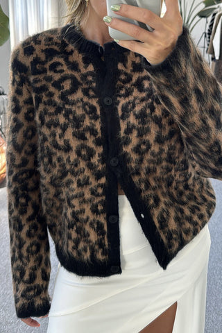 Chic Leopard Print Cardigan
