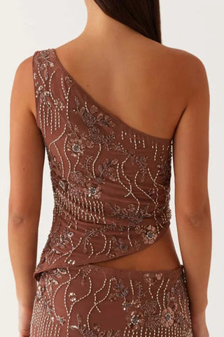 Asymmetric Sequin Tank Top