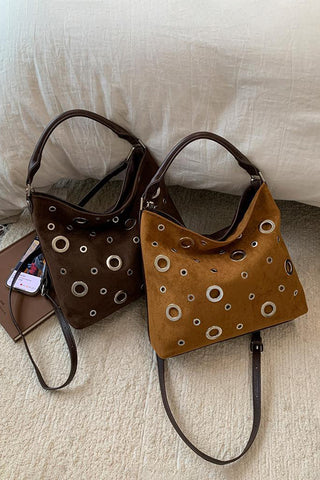 Eyelet-Detail Shoulder Bag