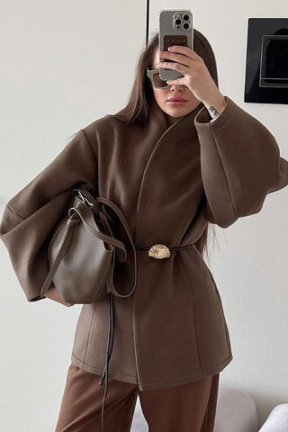 Belted Shell-Inspired Coat