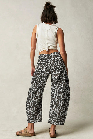 Leopard Print Straight Leg Jeans