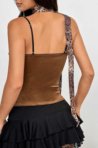 Leopard Print Corset Cami Top