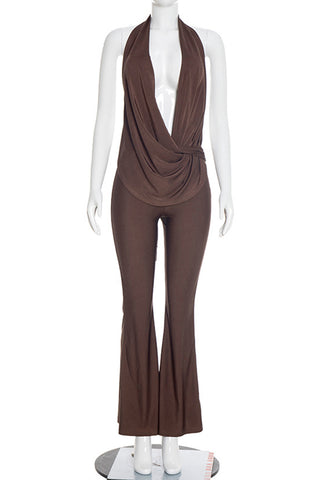 Draped Halter Jumpsuit