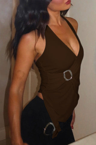 Asymmetrical Hem Tank with Buckle Detail
