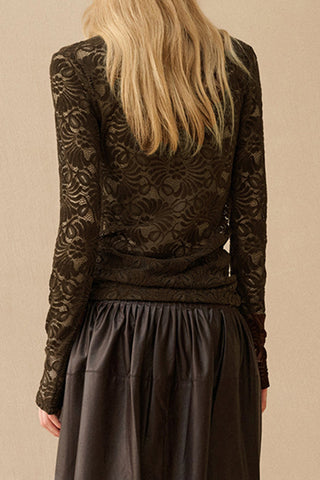 Lace V-Neck Long Sleeve Top