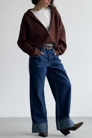 Stylish Zip-Up Cardigan