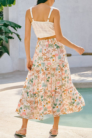 Floral Tiered Maxi Skirt