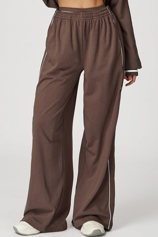 Relaxed Wide-Leg Joggers with Contrast Trim