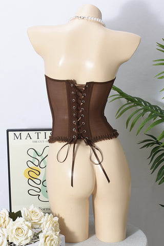 Strapless Mesh Bustier Top