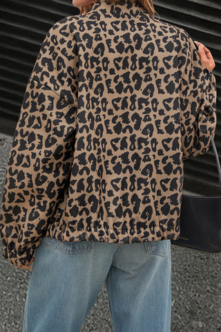 Leopard Print Button Jacket