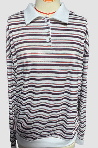 Striped Long Sleeve Polo Shirt
