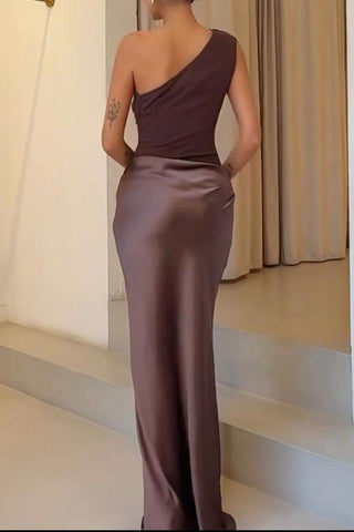 One-Shoulder Evening Gown