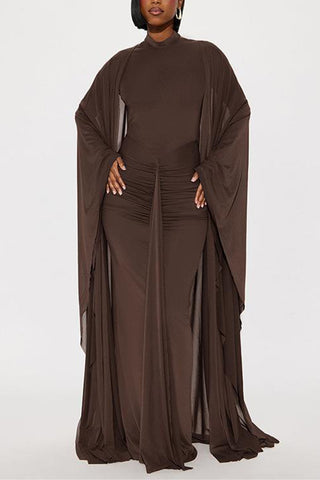 Elegant Layered dress Set with Ruched Detail