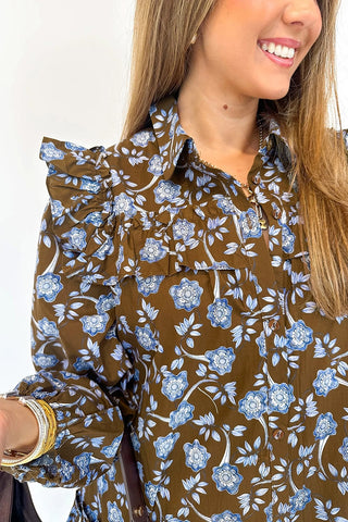 Floral Print Ruffled Dress