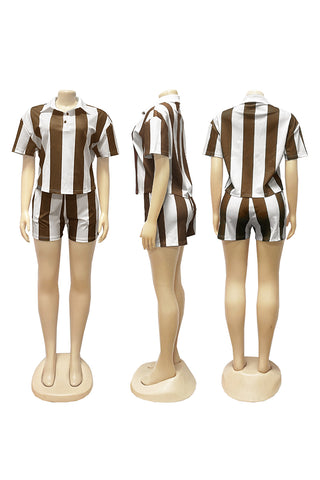 Striped Two-Piece Short Set
