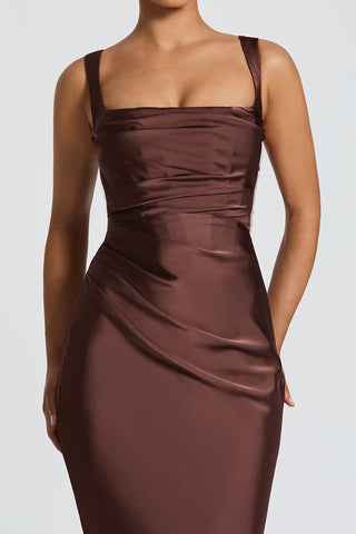 Sleeveless Draped Evening Gown