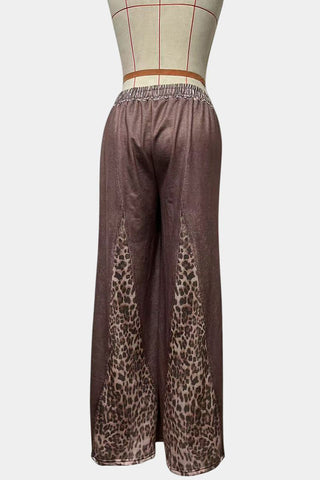 Leopard Wide-Leg Casual Pants