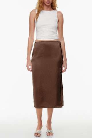 Wrap-Tie Midi Skirt