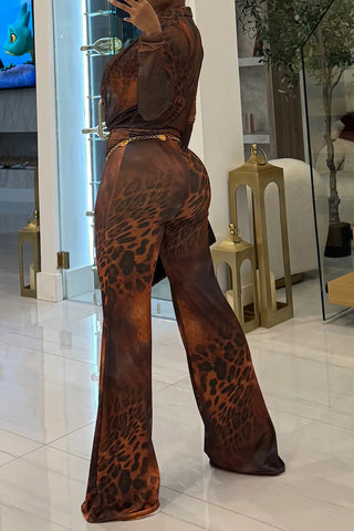 Stylish Two-Piece Animal Print Set