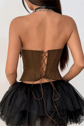 Lace-Up Corset Tank Top
