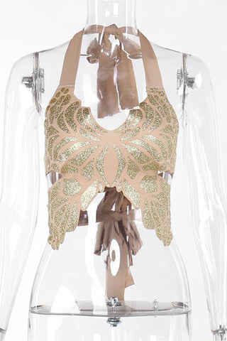 Metallic Cutout Tank Top
