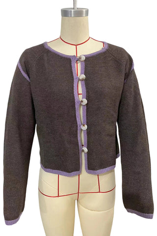 Button-Front Cropped Cardigan