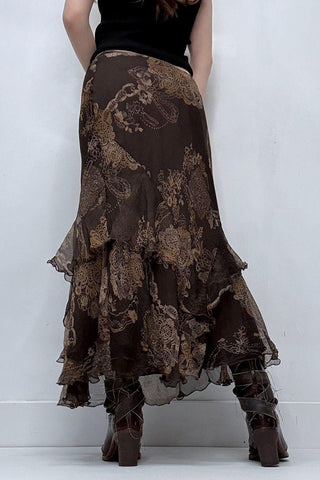 Floral Print Layered Skirt