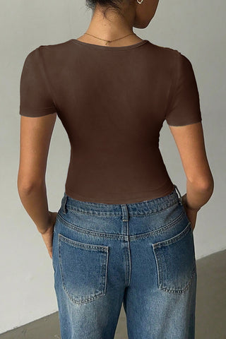 Deep V-Neck Wrap T-Shirt