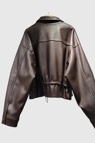 Chic Button-Up Leather Jacket