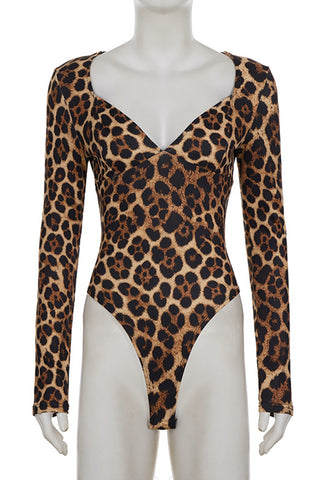 Animal Print V-Neck Bodysuit