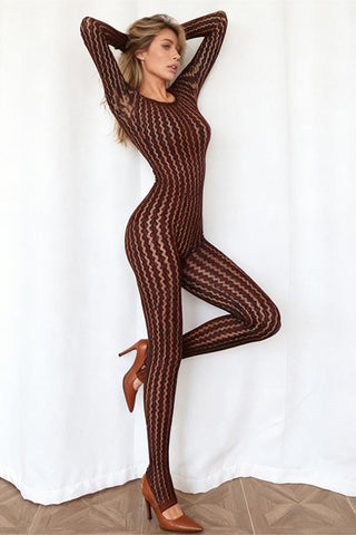 Elegant Lace Long-Sleeve Jumpsuit