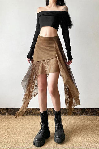 Asymmetrical Layered Midi Skirt
