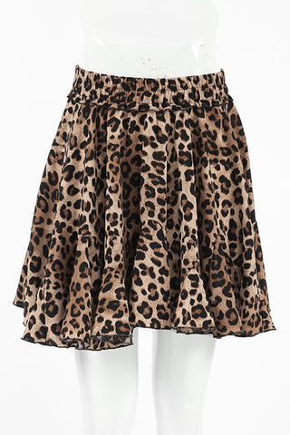 Flared Animal Print Mini Skirt