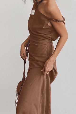 Elegant One-Shoulder Casual Dress