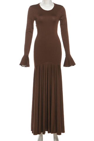 Elegant Long-Sleeve Maxi Dress