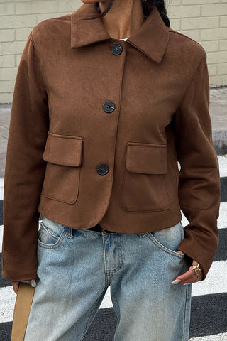 Chic Button-Up Cropped Jacket