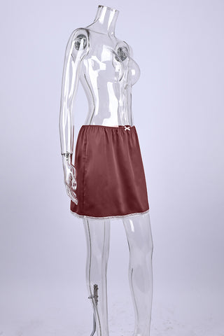 Chic Mini Skirt with Lace Trim