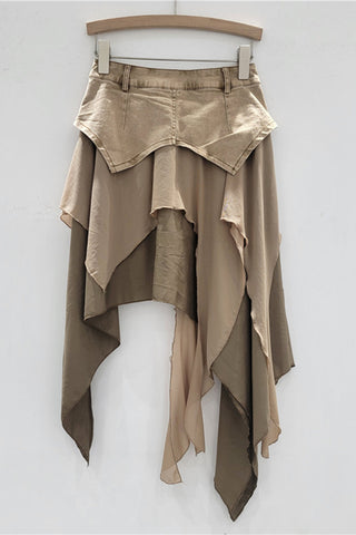 Asymmetrical High-Low Midi Skirt