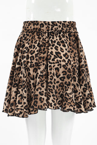 Flared Animal Print Mini Skirt