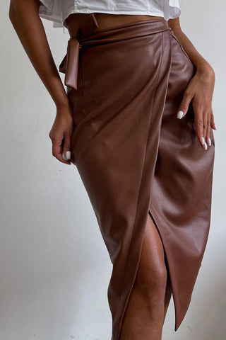 Wrap Midi Skirt with Side Slit
