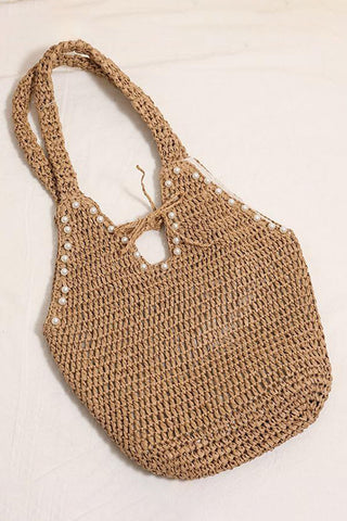 Woven Tote Bag with Decorative Details